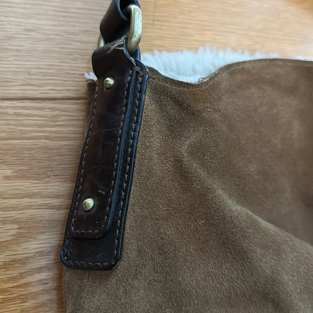 Ugg sheepskin sack purse in tan